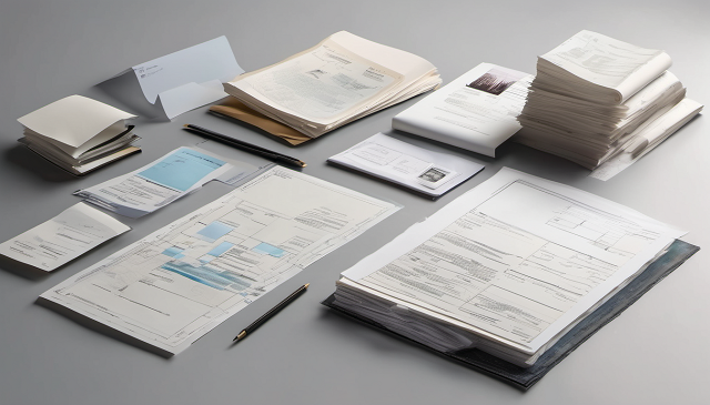  dokumenty na szarym tle