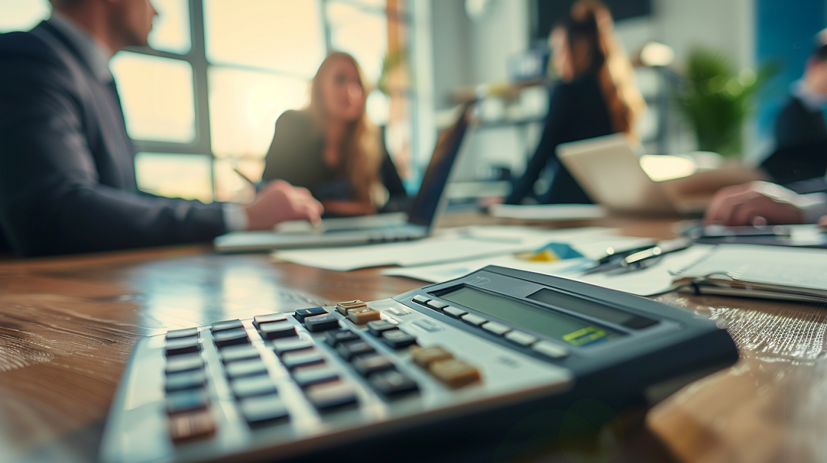 kalkulator na biurku