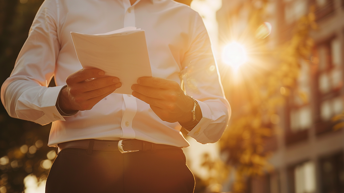  mężczyzna trzymający dokumenty w ręce