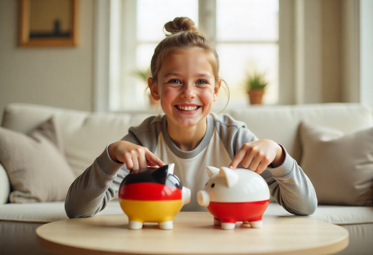  dziecko ze skarbonkami